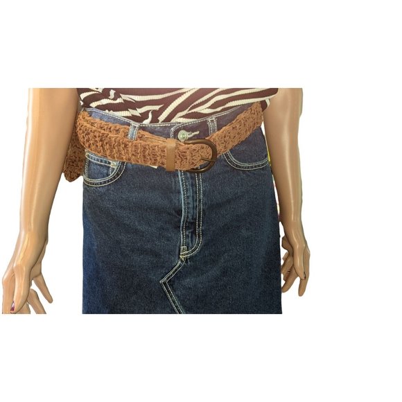 J. Jill | Accessories | J Jill Leather Brown Braided Belt Sz  display picture 3
